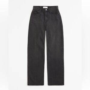 Abercrombie & Fitch High Rise Loose Jean in Washed Black 26/ 2s